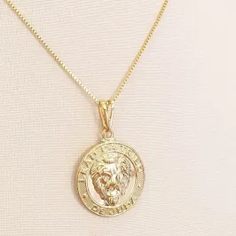 Colar Medalha Leão 45cm (+5)