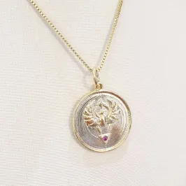 Colar Medalha Pássaro 45cm (+5)