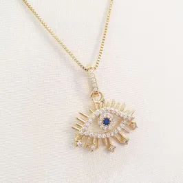 Colar Olho Grego Cravejado