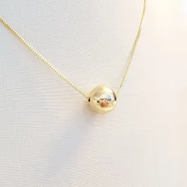 Colar Pingente Esfera 12mm