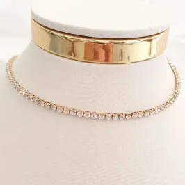 Colar Riviera Cristal 32cm (+10)