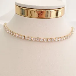Colar Riviera Cristal Grossa (choker)