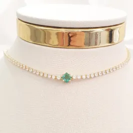 Colar Riviera Quadrado Turmalina (choker)