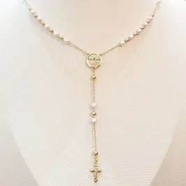 Colar Terço Espírito Santo Pérolas