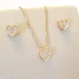 Conjunto Coração Cravejado Inteiro