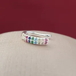 Piercing Fake Duplo Cravejado Colorido