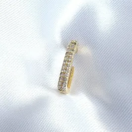 Piercing Fake Linha Dupla Oval Cravejada