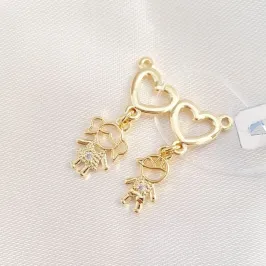 Pingente Canga Coração 2 Filhos (Casal)