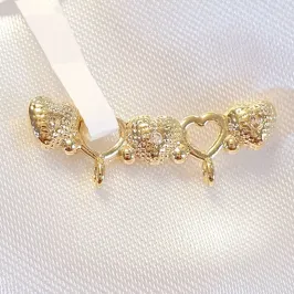 Pingente Canga Coração Cravejado (2 Filhos)