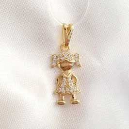 Pingente Menina Cravejada