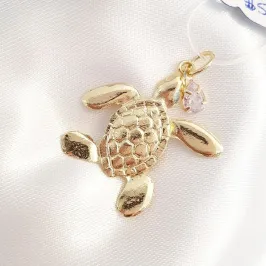 Pingente Tartaruga e Zircônia