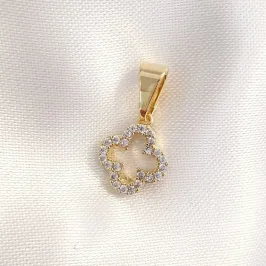 Pingente Trevo Vazado Cravejado