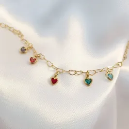 Pulseira Corações Coloridos