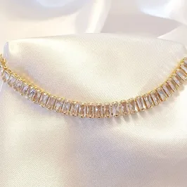 Pulseira Riviera Baguete 9,3cm (Fecho Gravata)