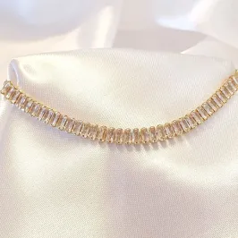 Pulseira Riviera Baguete 9cm (Fecho Gravata)