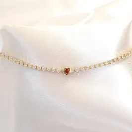 Pulseira Riviera Coração Rubi