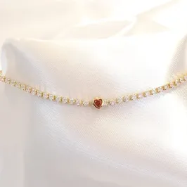 Pulseira Riviera Coração Rubi