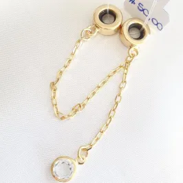 Trava Berloque Corrente Pingente Cristal