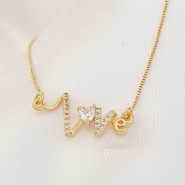 Colar Love Cravejado