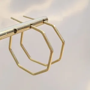 Brinco Argola Octagonal 2,5cm