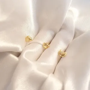 Brinco Trio Lua Estrela Coração