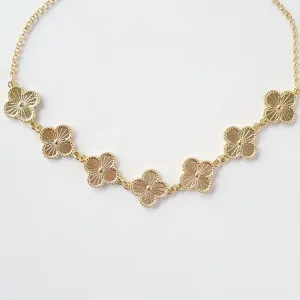 Colar 7 Trevos Ouro (choker)