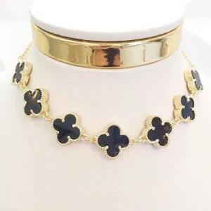 Colar 7 Trevos Preto (choker)