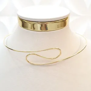 Colar Aro Fio Orgânico Ondulado (choker)