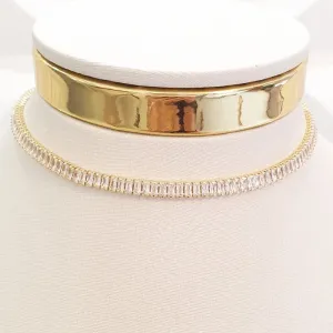 Colar Riviera Baguete P (choker)