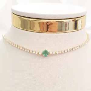 Colar Riviera Quadrado Turmalina (choker)