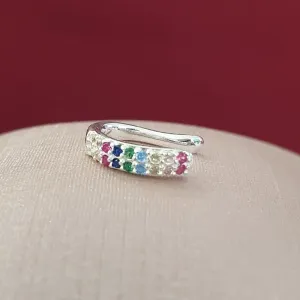 Piercing Fake Duplo Cravejado Colorido