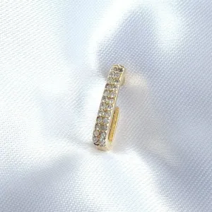 Piercing Fake Linha Dupla Oval Cravejada