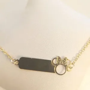 Pulseira Infantil Placa Minnie