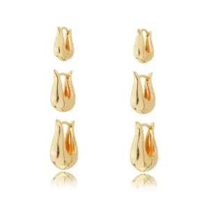 Brinco Trio Argolinha Gota U