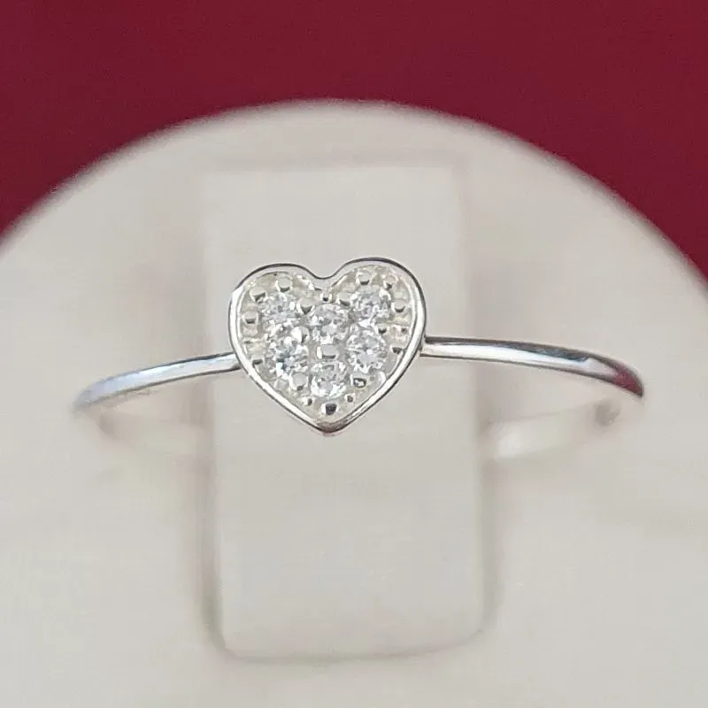 Anel Coraçãozinho Cravejado (n18)
