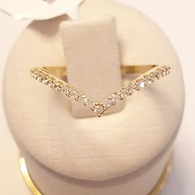 Anel em V Cravejado (n14)