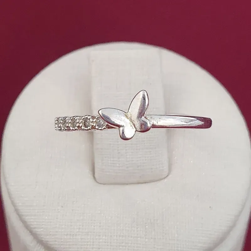 Anel Falange Borboleta Liso e Cravejado (n10)