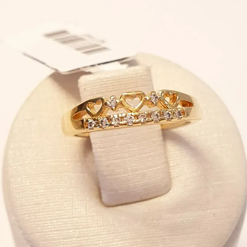 Anel Falange Coração Cravejado Abaixo (n7)