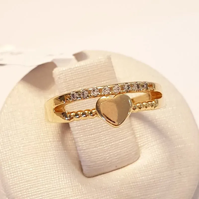 Anel Falange Coração Cravejado Acima (n7)