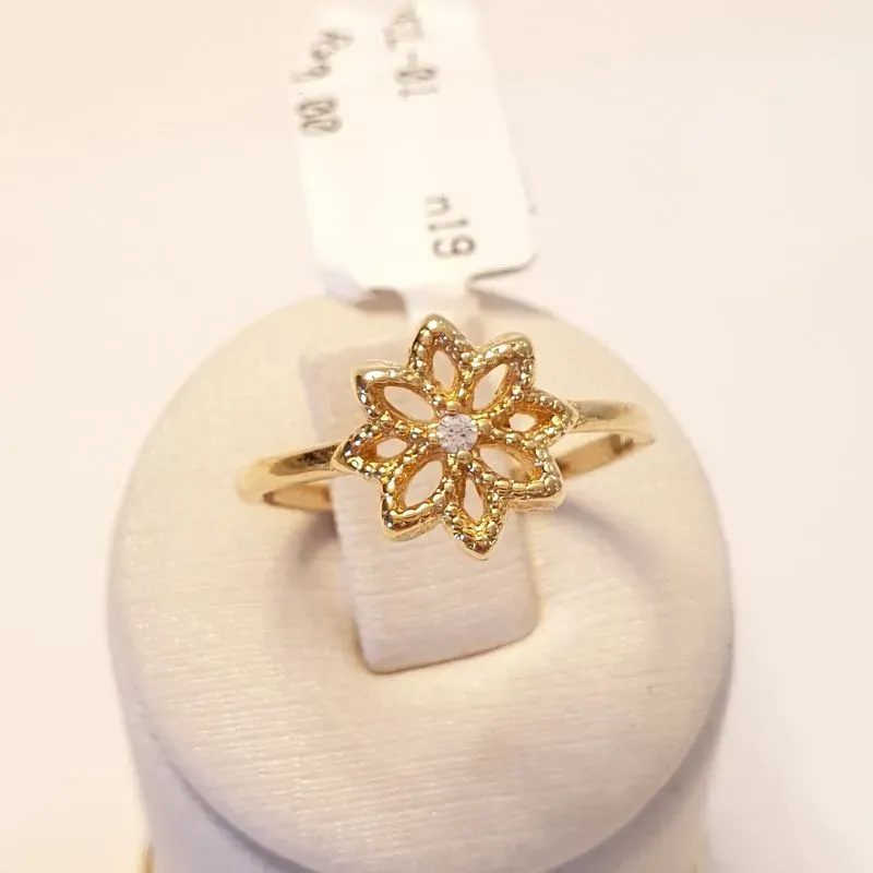 Anel Flor Vazada Ponto de Luz (n19)