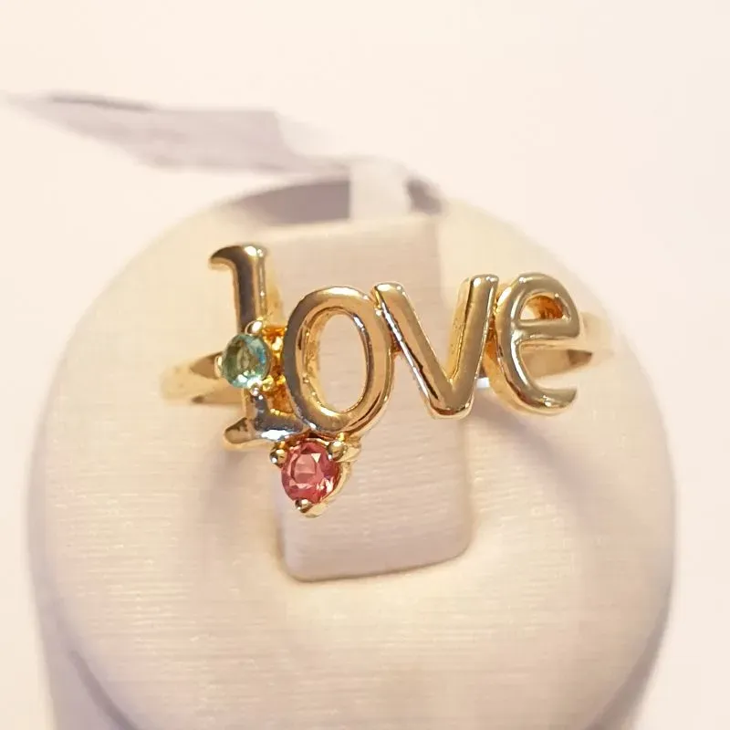 Anel Love Zircônias Coloridas (n20)