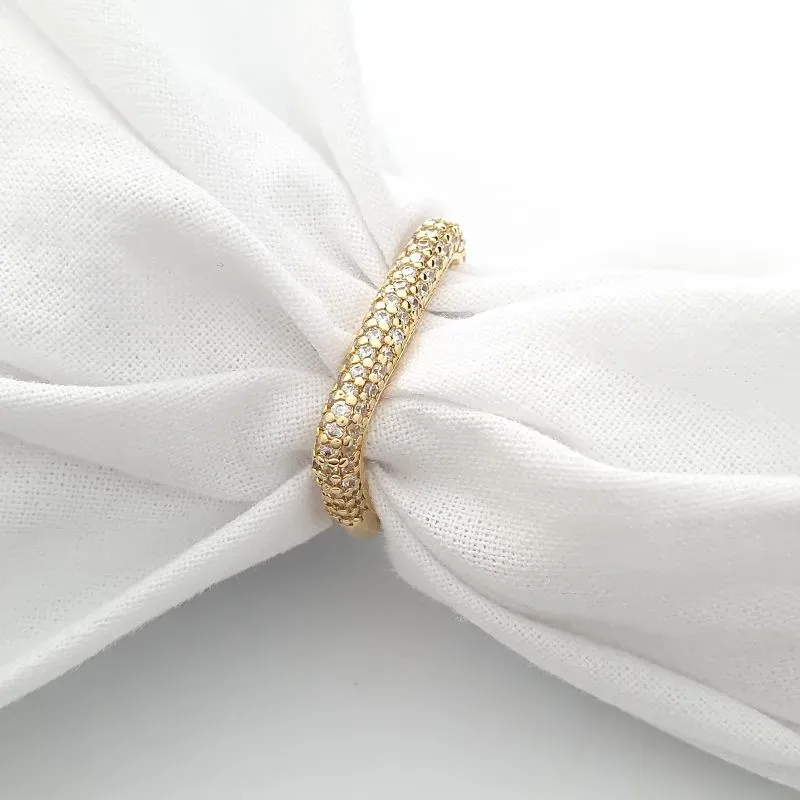 Anel Quadrado Grosso Fake Cravejado (n14)