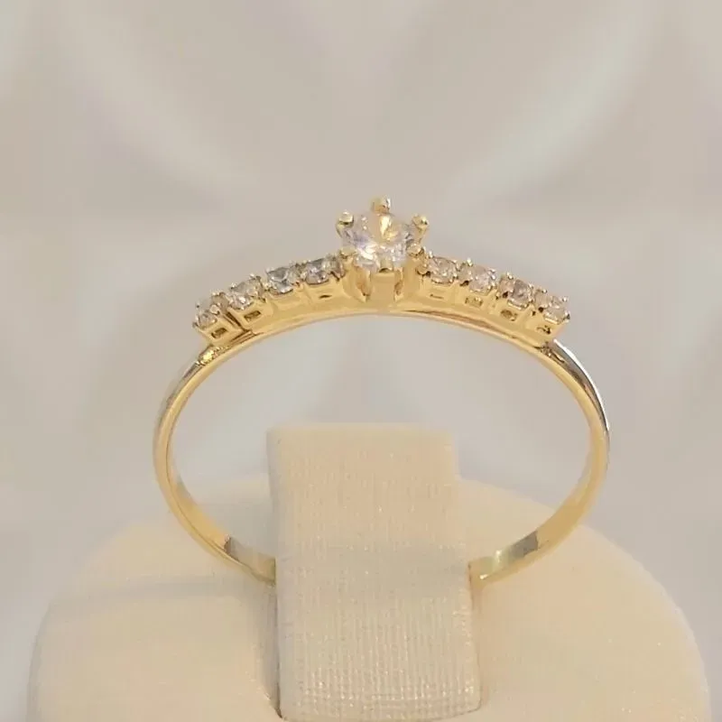 Anel Solitário Zirc 3mm Cravejado (n22)