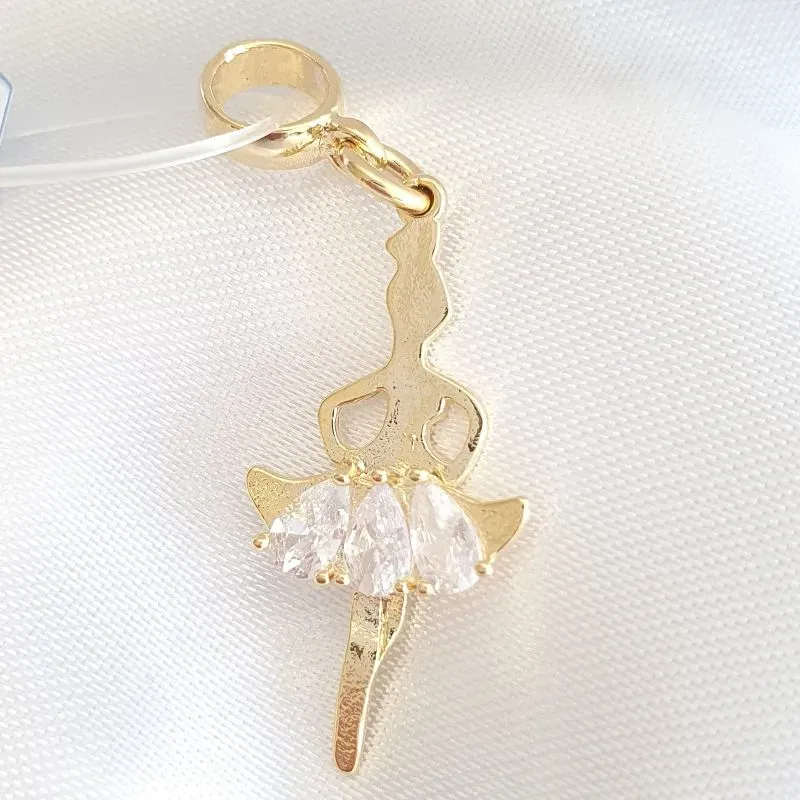 Berloque Bailarina Zircônias