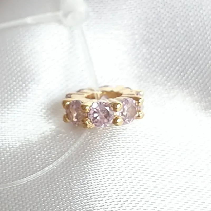 Berloque Zircônias Rosa Claro