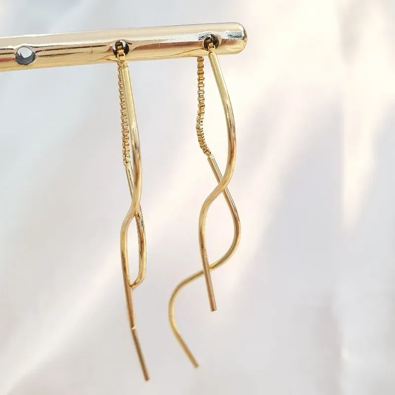Brinco Agulha 2 Palitos Ondulados
