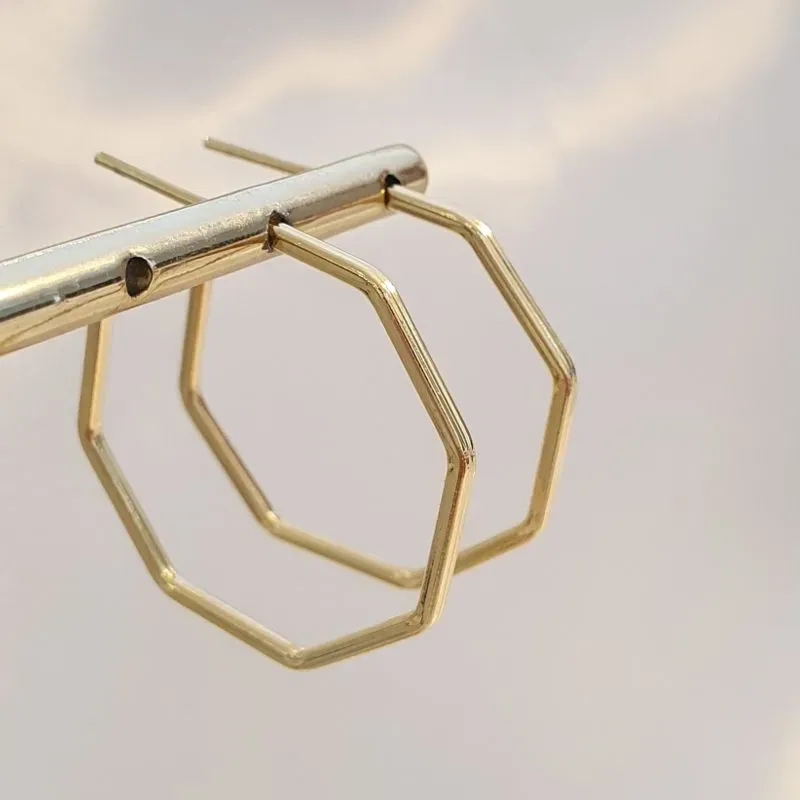 Brinco Argola Octagonal 2,5cm