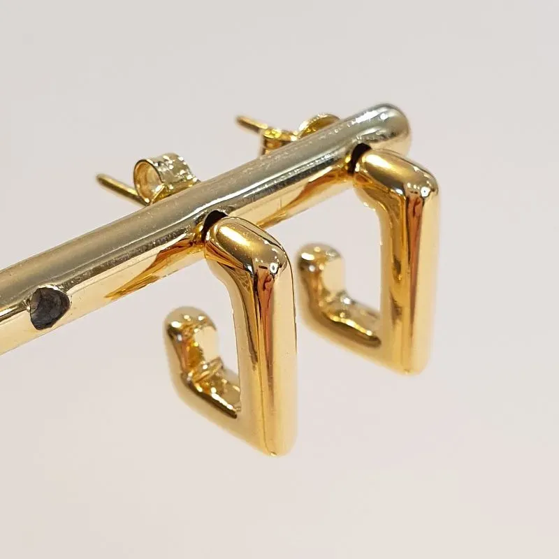 Brinco Argola Retangular Grossa P