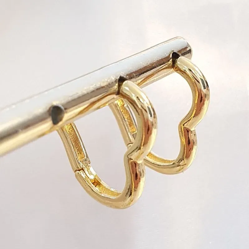 Brinco Argolinha Coração Liso G