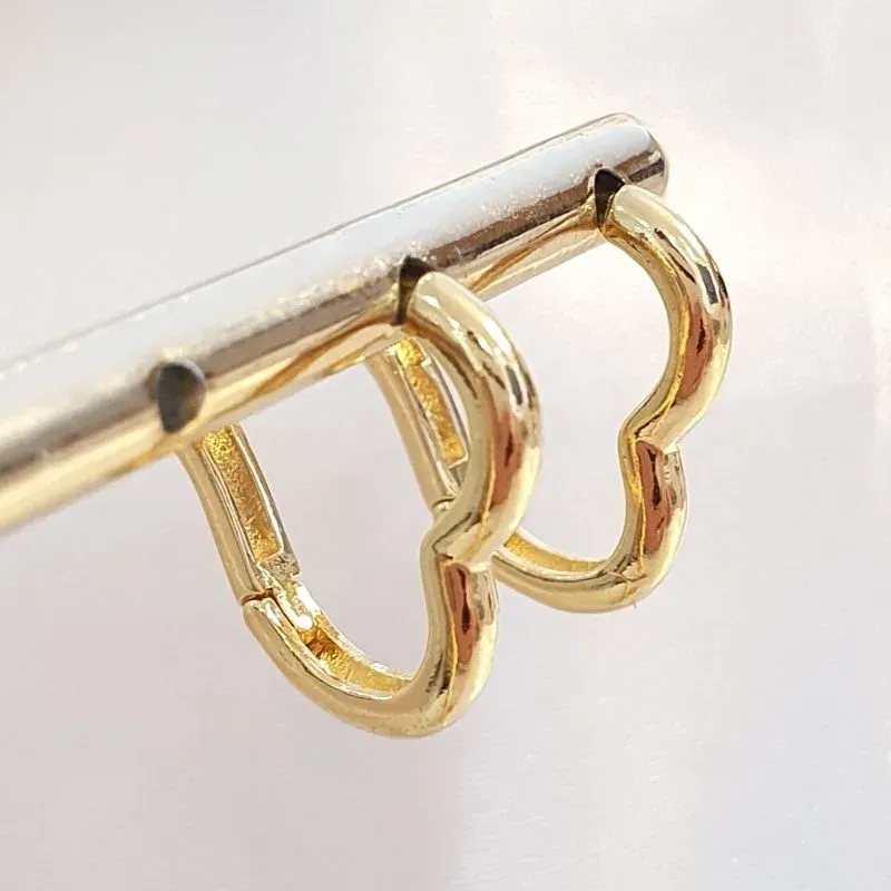 Brinco Argolinha Coração Liso G